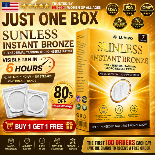 ☀️𝑶𝒇𝒇𝒊𝒄𝒊𝒂𝒍 𝑺𝒕𝒐𝒓𝒆 | ☀️ LUMIVO® 𝐒𝐮𝐧𝐥𝐞𝐬𝐬 𝐈𝐧𝐬𝐭𝐚𝐧𝐭 𝐁𝐫𝐨𝐧𝐳𝐞 𝐓𝐚𝐧𝐧𝐢𝐧𝐠 𝐌𝐢𝐜𝐫𝐨𝐧𝐞𝐞𝐝𝐥𝐞 𝐏𝐚𝐭𝐜𝐡 🇺🇸 (𝐉𝐮𝐬𝐭 𝐨𝐧𝐜𝐞 𝐚 𝐝𝐚𝐲) 𝐕𝐢𝐬𝐢𝐛𝐥𝐞 𝐁𝐫𝐨𝐧𝐳𝐞 𝐆𝐥𝐨𝐰 𝐢𝐧 𝟕 𝐃𝐚𝐲𝐬 ✅ 𝐍𝐨 𝐔𝐕, 𝐍𝐨 𝐎𝐫𝐚𝐧𝐠𝐞, 𝐍𝐨 𝐒𝐭𝐫𝐞𝐚𝐤𝐬, 𝐍𝐨 𝐃𝐇𝐀, 𝐍𝐨 𝐌𝐞𝐬𝐬.