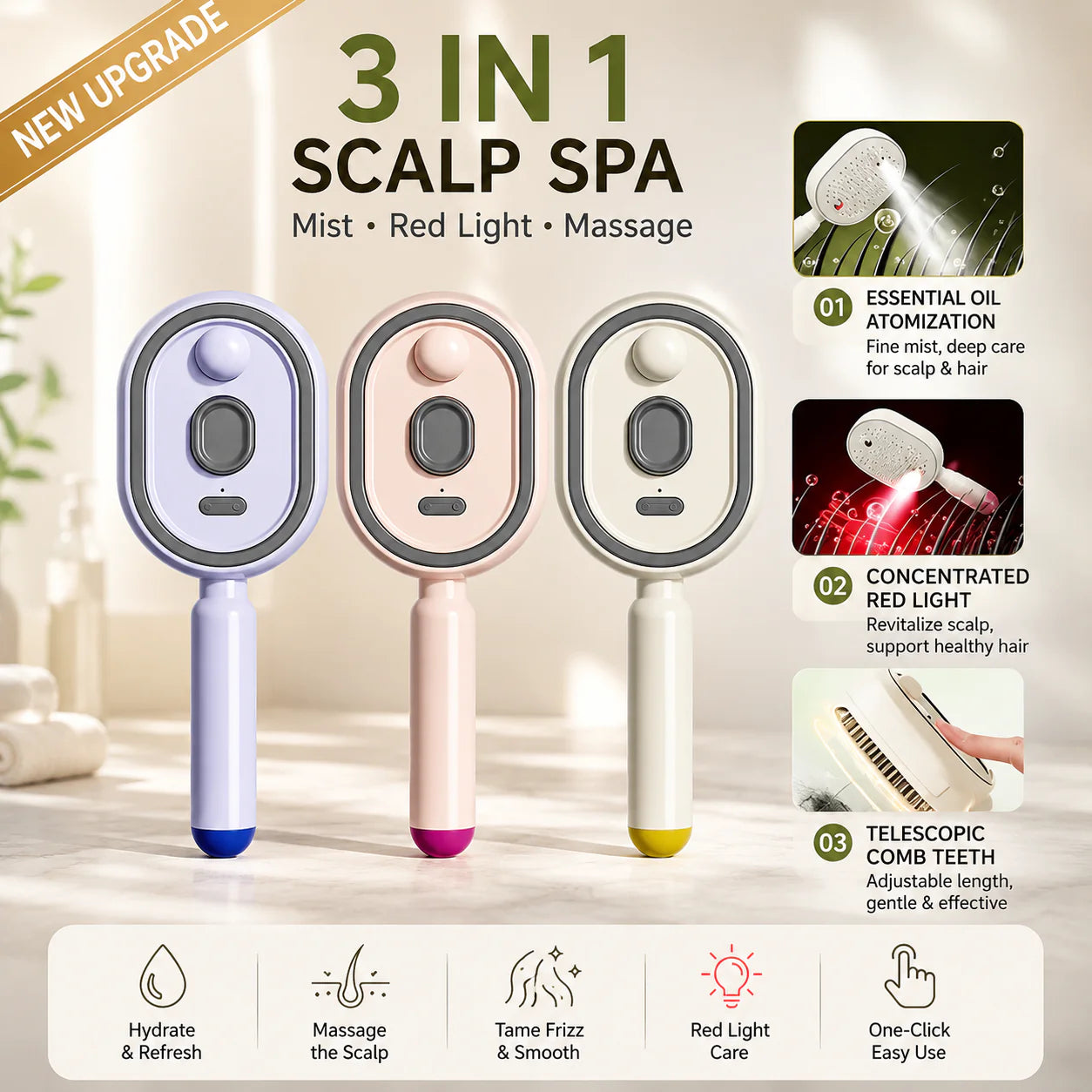🔥Day Sale 50% OFF🔥Electric Spray Air Cushion Massage Comb